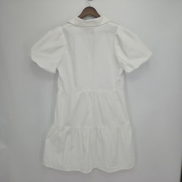 Brochu Walker Womens The Havana Mini Dress Tiered Button Front Ivory Size XS - Picture 4 of 7